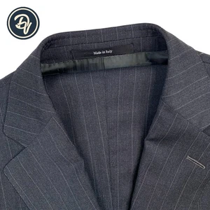 Mens 40 S Ermenegildo Zegna Charcoal Grey Pinstripe Rom Fit Wool Suit Made Italy - Picture 1 of 24