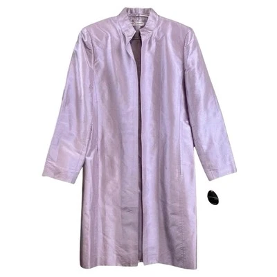 Nueva Chaqueta Formal Valerie Stevens $143 Seda Frente Abierto Lavanda Lila Talla 8 Foto 1 de 4