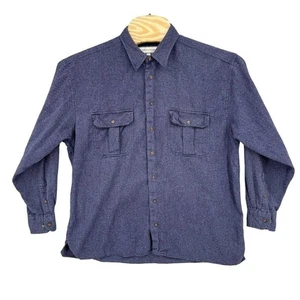JJ Farmer XL Blue Flannel Long Sleeve Button Up Men's Shirt - Picture 1 of 5