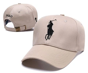 POLO Men's Embroidery Logo Adjustable Casual Sports Baseball Cap Hat New Beige - Picture 1 of 2