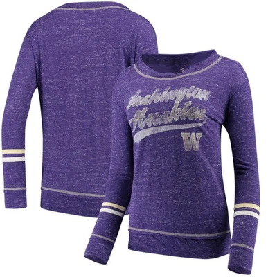 Camiseta Para Mujer Coliseo Jaspeado Púrpura Washington Huskies Manga Larga M Nueva Foto 1 de 4