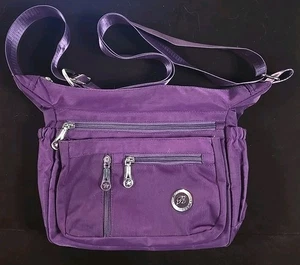 Fabuxry Purses Shoulder Handbag Crossbody Messenger Bag Purple 11 Pockets - Picture 1 of 11