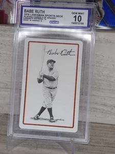 1977-78 Sports Deck Playing Cards Landsman - Babe Ruth - Picture 1 of 2