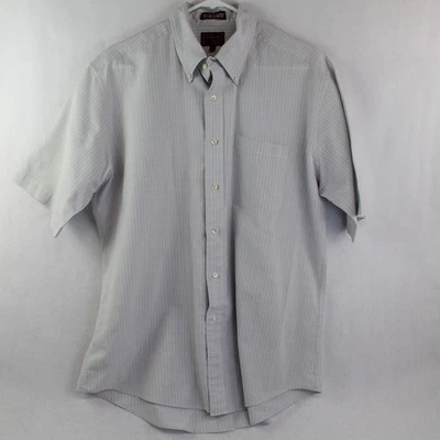 Camisa de vestir vintage Cambridge Classics para hombre talla 17 blanca azul manga corta Foto 1 de 4
