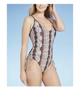 Costume da bagno Kona Sol piccolo animale stampa pelle di serpente copertura media pezzo unico - Foto 1 di 7