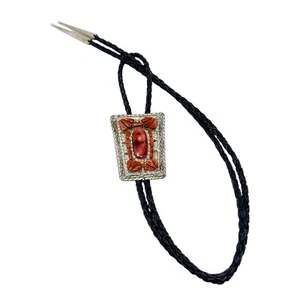 Beavis Tsadiasi, Bolo Tie, Spiny Oyster Shell, Zuni, 40" - Picture 1 of 4