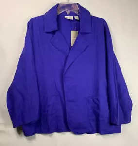 Chico's Women's Jacket Crossover Linen 3/4 Sleeve Chicos Size 4 US XXL Purple - Picture 1 of 13