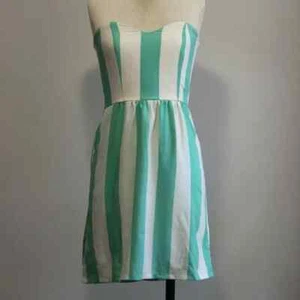 Judith March Strapless Fit and Flare Striped Pinup 50s Retro Corset Dress Size M - Picture 1 of 6