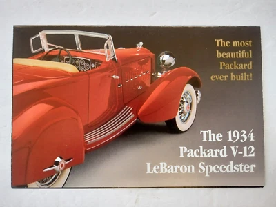 DANBURY MINT 1934 PACKARD V-12 LEBARON SPEEDSTER BROCHURE Paperwork NO CAR! - Image 1 of 4