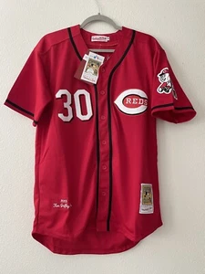 L Ken Griffey Jr Jersey Cincinnati Reds 2005 Red Throwback Stitched Men’s - Picture 1 of 10