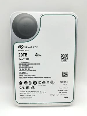 ST20000NM007D Seagate Exos X20 20TB 3.5 256M Enterprise NAS SATA Hard Drive - Image 1 of 3