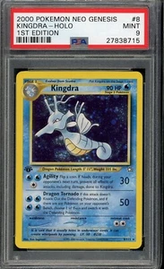 2000 Pokemon Neo Genesis #8 Kingdra Holo 1st Edition PSA 9 MINT w/ SWIRL! - Picture 1 of 1