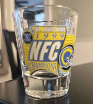 Memorabilia de fútbol americano vintage del Super Bowl XXXIV Shot Glass Atlanta Georgia 2000 Foto 1 de 4