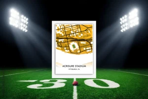 Mapa de ubicación del estadio de crisis de Pittsburgh Steelers decoración artística de la NFL (Campo Heinz) - Imagen 1 de 6