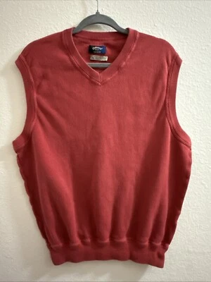 Callaway Golf Hombres Suéter Chaleco Vintage Sin Mangas Pullover Cuello en V Rojo Grande Foto 1 de 4
