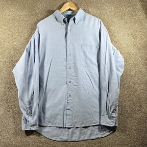 Wrangler Shirt Mens XL Blue Cotton Blend Pleated Long Sleeve Pockets Button-Down - Picture 1 of 10