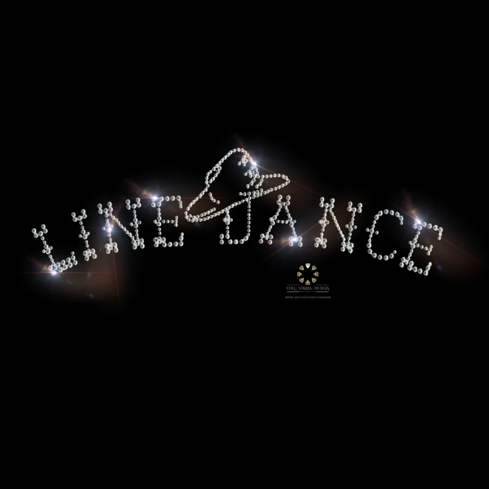 Hotfix Strass Bügelbild Applikation LINE DANCE Western Country Farbwahl 110902  - Bild 1 von 2