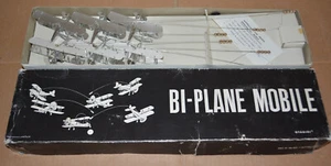 Otagiri Bi-Plane Mobile Vintage New Made in Japan w/ 8 Chrome Planes - Picture 1 of 5