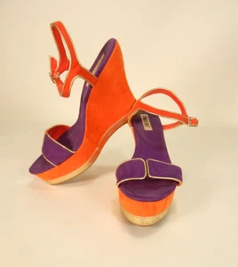Jennifer Lopez Women's Multi Color Platform Wedge High Heels Shoes 8.5M - Picture 1 of 10