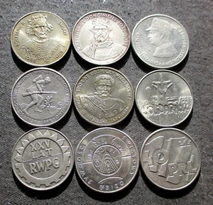 COMMEMORATIVE COINS OF POLAND (MONARCHS-FAO-SOLIDARNOSC-1939-SIKORSKI)- MIX 239 - Picture 1 of 2