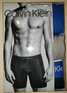 CALVIN KLEIN NEW NIB UNDERWEAR size SMALL MSRP 42.50 BLUE GRAY BLACK BOXER BRIEF - Picture 1 of 2