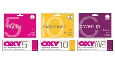 Crema medicinal para granos de acné - OXY 5 / OXY 10 / OXY Cover up - Peróxido de benzoilo Foto 1 de 4