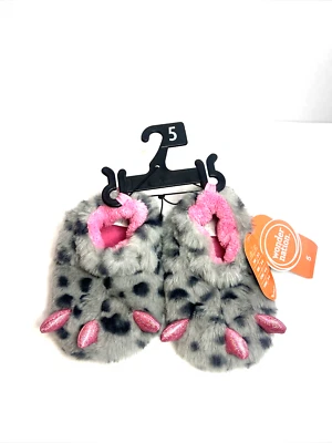 NUEVO CON ETIQUETAS WONDER NATION Bebé Niñas Talla 5 Difuso Monstruo Rosa Garra Pie Zapatillas Botines Foto 1 de 4