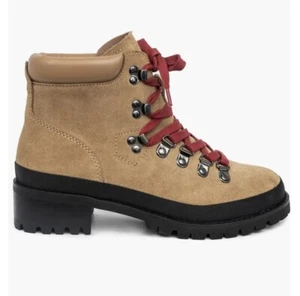 Neu Aerosoles Damengröße 10 Cruz Schnürstiefelette in camelfarbenem Wildleder Wanderstiefel - Bild 1 von 9