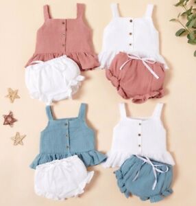 Baby Linen Outfit Baby Linen Diaper Cover, Linen Tank Top Baby Girl Linen Cotton