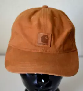 Carhartt Hat Cap Mens Tan Brown Canvas Adjust Baseball Style Discolored Areas - Picture 1 of 9