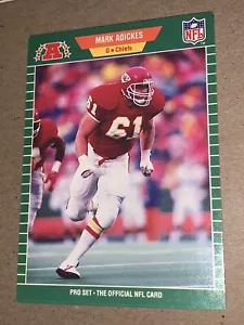 1989 Pro Set #178 Mark Adickes Rookie Card Kansas City Chiefs Football Card - Picture 1 of 2