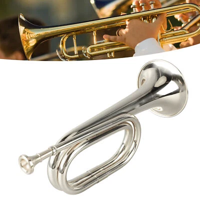 (Silver)Military Trumpet Brass Trumpet Instrument C Key Smooth Valve System - Image 1 of 4