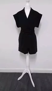 River Island Womens Tailored Playsuit Black Size 6 Excellent Condition - Picture 1 of 10