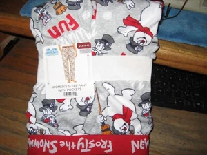 Frosty The Snowman Womens Holiday Velour Sleep Pant With Pockets Size Small (4-6 - Picture 1 of 3