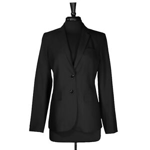 Banana Republic Women's Blazer Black Wool Stretch Two Button Lined Suit Jacket 6