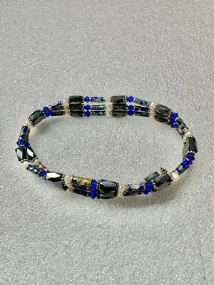 "Pulsera de 32"" con cuentas magnéticas de hematita azul Cloisonne joyería para mujer" Foto 1 de 4