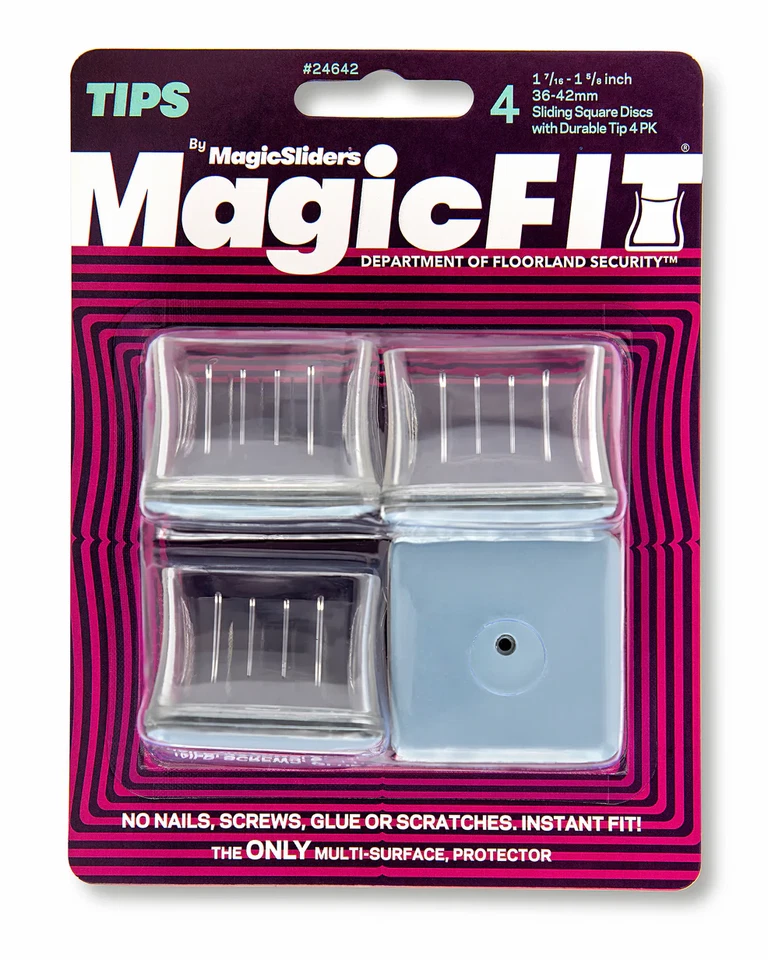 Magic Sliders Magic Fit Square Slider 4 pack SKU 24642 1 7/16" - 1 5/8" - Image 1 of 1