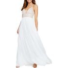 Robe de bal TLC Say Yes to the Prom mousseline blanche perle perles maxi robe sans manches 22