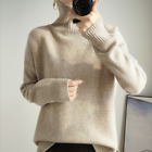 Strickpullover Rollkragen Pullover Damen Pulli Feinstrick Sweater Mode