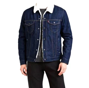 16365-0084 VESTE jean's Lévi's SHERPA TYPE 3 TRUCKER bleu ROCKRIDGE HOMME - Imagen 1 de 2