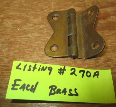 VINTAGE BRASS HOOSIER CABINET HINGE FOR LARGE DOORS LOWER EACH LISTING # 270A Cover