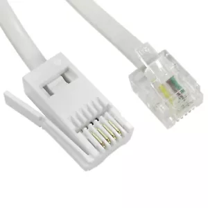 10m BT to RJ11 Telephone Modem Cable UK Landline Lead Fax Router Phone Sky Box - Picture 1 of 12