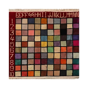 3 Fuß 6 Zoll x 3 Fuß 6 Zoll Multi Handgeknüpft Modern & Zeitgenössisch Wolle Orientteppich - Bild 1 von 5