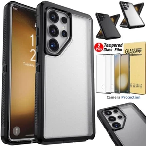 For Samsung Galaxy S23 Ultra Hybrid Phone Case Protective Cover Tempered Glass - Picture 1 of 35
