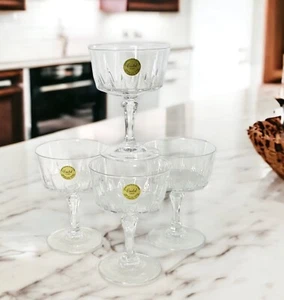4 Cristal D'Arques Durand VERSAILLES Lead Crystal Champagne Tall Sherbet Glasses - Picture 1 of 6
