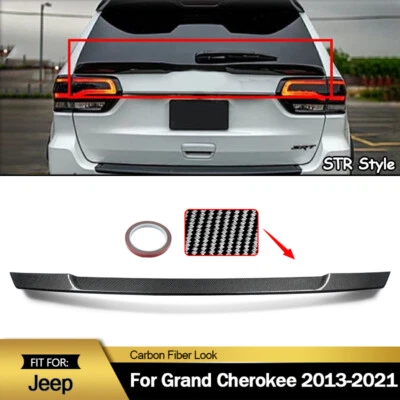 For 2013-21 Jeep Grand Cherokee SRT WK2 Rear Mid Trunk Spoiler Wing Carbon Look - Image 1 of 4