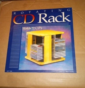 CD Rotating Wood Carousel Rack 72 CDs BRAND NEW - Picture 1 of 3