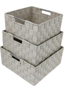 Sorbus Storage Box Woven Basket Bin Container Tote Cube Organizer Set Stackable - Picture 1 of 5