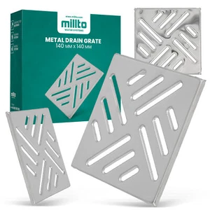 Edelstahl Abdeckung Bodenablauf für Duschablauf 140 x140mm Metallablaufrost - Bild 1 von 5