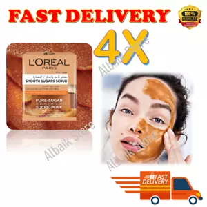4X L'Oreal Smooth Sugar Scrubs with Grapeseed Oil 50 ml,FAST SHIPPING - Picture 1 of 10